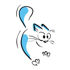 Running cat. Vector illustration.