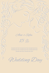 Wedding Day invitation with sweet couple