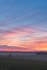 Sonnenuntergang bei Elend im Harz