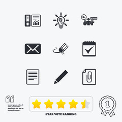 Office, documents and business icons.