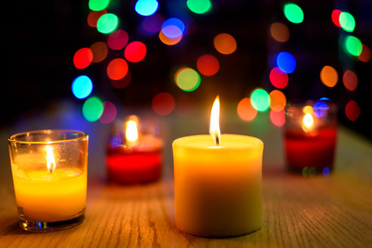 Aromatic Candles on the bokeh background