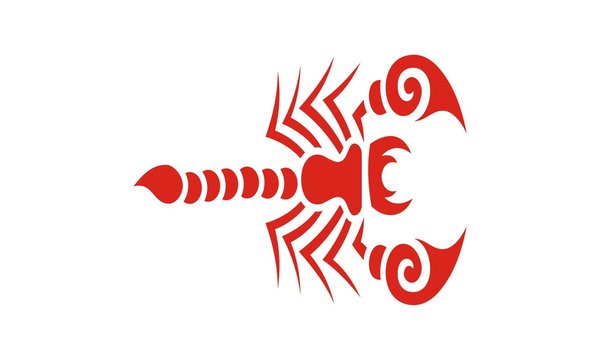  red scorpion with white background design