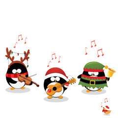 Penguins Playing Christmas Music