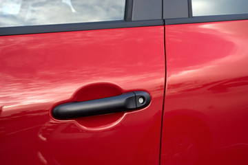 red car door handle