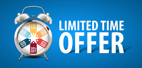 Alarm clock - limited time offer - sale concept