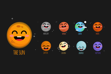 The solar system vector illustration