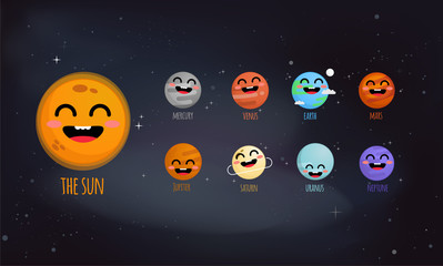 The solar system vector illustration