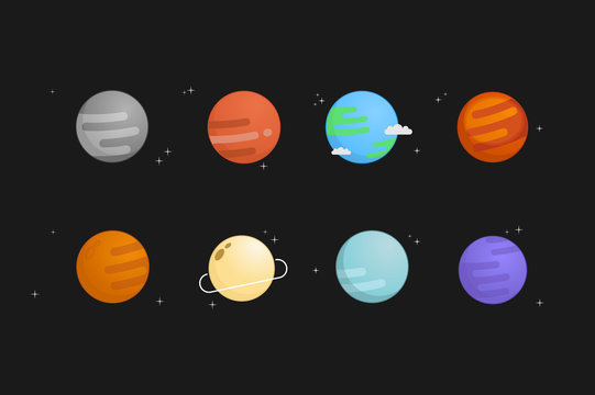 Fototapeta The solar system vector illustration