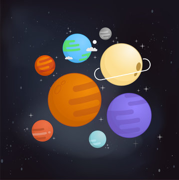 The solar system vector illustration