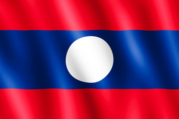 Flag of Laos waving in the wind