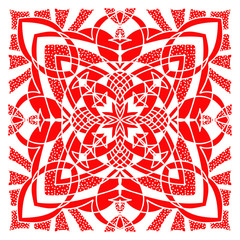 Hand drawing mandala element. Italian majolica style