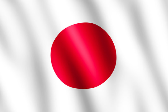 Flag of Japan waving in the wind