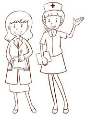 Female  doctor and nurse