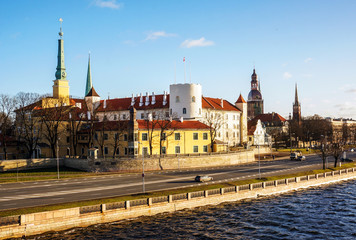 Obraz premium Panorama of Riga old city