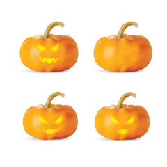 Halloween Pumpkin isolated on white background Vector illustration