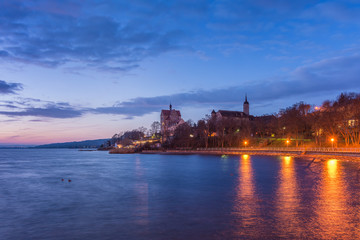 Schloss in Seeburg am Abend