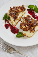 cheesecake on the white plate