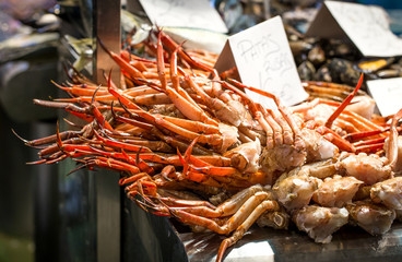 Fresh raw fish on the market