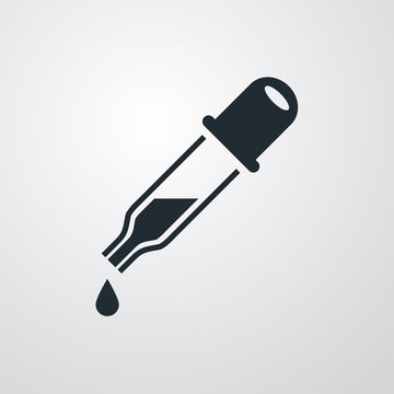 Icono plano cuentagotas sobre fondo degradado