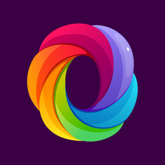 O letter logo formed by twisted lines.