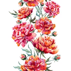 Foto op Plexiglas Watercolor floral pattern © zenina