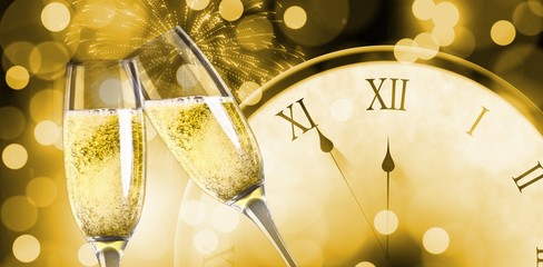 Composite image of champagne glasses clinking © vectorfusionart