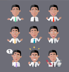 Variety of Emotions Office Worker