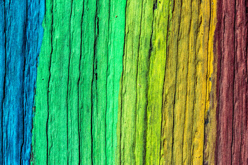 Colorful painted wood wall - texture or background