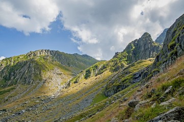 Fototapeta na wymiar Carpathian Mountains, volcanic mountain chain in Europe.