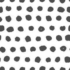 Vector seamless pattern with ink round brush strokes