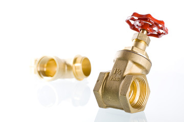 Brass gate valve.