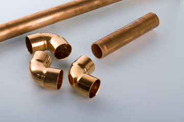 copper pipe and fittings.