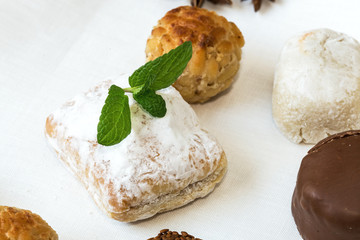 Cream and pastries, typical Christmas sweets in Spain
