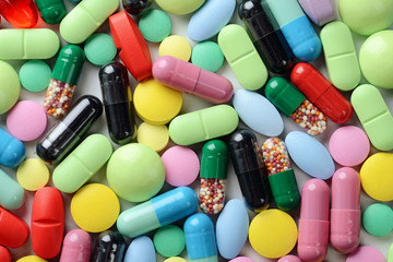 pills isolated on white background