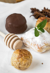 Cream and pastries, typical Christmas sweets in Spain