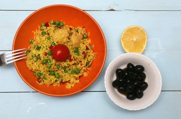 paella with seafood