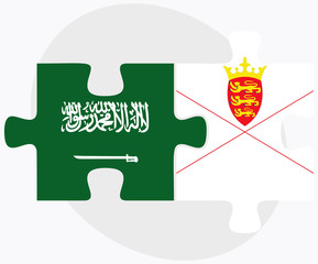 Saudi Arabia and Jersey Flags