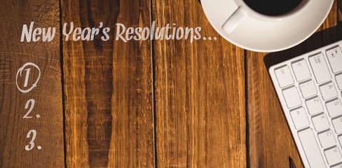 Composite image of new years resolution list