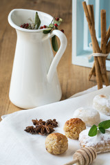 Cream and pastries, typical Christmas sweets in Spain