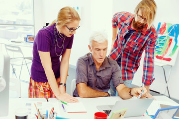 Fototapeta premium Co-workers working together