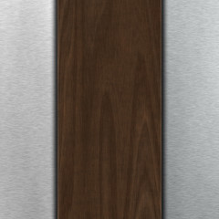 Background with dark wood over brushed metal