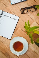 Composite image of new years resolution list