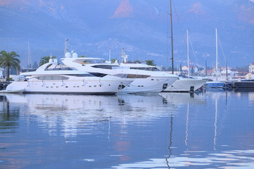 Landscape with the image of a Tivat harbour