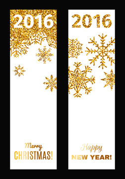 Set of festive vertical banners.