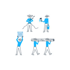 Builders and workers. Home improvement.