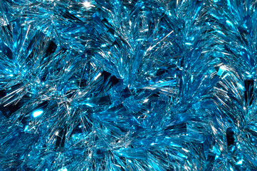 Background of blue Christmas garland