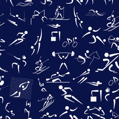 Sport seamless pattern. Flat style