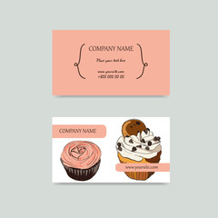 Visit cards with cupcakes