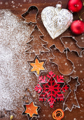 Creative winter time baking background. Christmas holidays concept