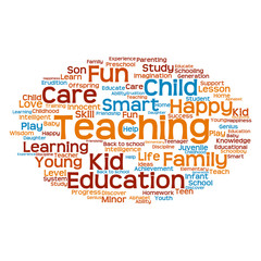 Concept or conceptual child education or family abstract word cloud isolated on white background